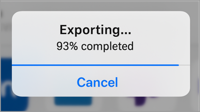 file exporting message
